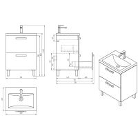 Товар: Тумба с раковиной Cersanit Melar 60 64762 Белая - фото 10 Тумба с раковиной Cersanit Melar 60 64762 Белая — фото 10, Тумбы с раковиной