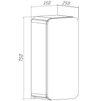 Подвесной шкаф Runo Ницца 35 R 00-00002127 Темное дерево Белый — фото 4, Шкафы для ванной