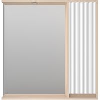 Зеркало со шкафом Brevita Balaton 80 R BAL-04080-03-01П с подсветкой Белое матовое Бежевое матовое — фото 2, Мебель для ванной