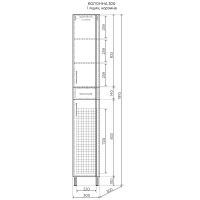 Шкаф пенал Style Line Эко Стандарт 30 с бельевой корзиной Белый глянцевый арт-ЛС-00002328 — фото 6, Пеналы для ванной комнаты