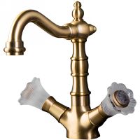 Смеситель для раковины Boheme Camelia 312 Бронза — фото 1, Смесители