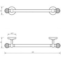 Полотенцедержатель Migliore Amerida 16603 Золото с кристаллами Swarovski — фото 3, Полотенцедержатели