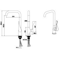 Смеситель для кухни Aquatek AQ1083MB Черный матовый — фото 2, Смесители для кухни