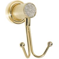 Двойной крючок Boheme Royal Cristal 10926-G-B Золото — фото 1, Крючки для полотенец