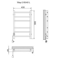 Электрический полотенцесушитель Ника Way-2 60/40 Хром — фото 2, Электрические полотенцесушители
