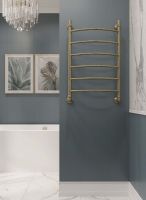 Водяной полотенцесушитель EWRIKA Сафо D 80х50 Состаренная бронза — фото 4, Водяные полотенцесушители