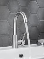 Смеситель для раковины Ростовская Мануфактура Сантехники SUS124-001F-1 Нержавеющая сталь — фото 7, Смесители