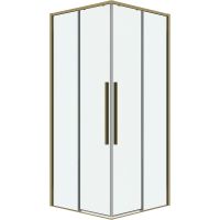 Душевой уголок Grossman Galaxy 70х70 300.K33.01.7070.32.00 профиль Золото сатин стекло прозрачное — фото 1, Душевые уголки