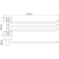 Полотенцедержатель Gappo G0713-6 поворотный Черный матовый — фото 2, Полотенцедержатели
