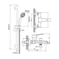Товар: Смеситель для ванны Orange Prim M42-611cr Хром - фото 6 Смеситель для ванны Orange Prim M42-611cr Хром — фото 6, Смесители