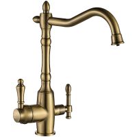 Смеситель для кухни Ulgran Classic U-018 Бронза — фото 1, Смесители