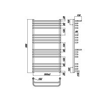 Водяной полотенцесушитель Ravak Optima 50х100 X04000083686 с полкой Хром — фото 4, Водяные полотенцесушители