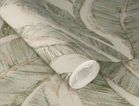 Обои RASCH Ascona 979022 Винил на флизелине (1,06*10) Бежевый/Зеленый, Абстракция — фото 4, Обои для стен