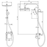 Душевая система WesnaArt Eko EKO05-314Black Черная матовая — фото 2, Душевые стойки