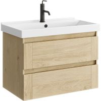 Тумба под раковину Aqwella Astrid 80 AST0108DD подвесная Дуб Давос — фото 1, Мебель для ванной