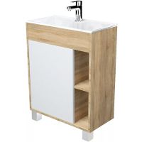 Тумба с раковиной 1MarKa Lido 60Н У83300 Дуб сонома Белый — фото 1, Тумбы с раковиной