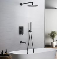 Душевая система Aquatek Оберон AQ1273MB Черная матовая — фото 2, Встраиваемые душевые комплекты