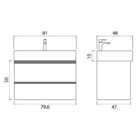 Товар: Тумба под раковину Creto Scala 80 3-1078W подвесная Белая глянцевая - фото 4 Тумба под раковину Creto Scala 80 3-1078W подвесная Белая глянцевая — фото 4, Тумбы под раковину