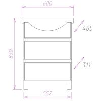 Тумба под раковину Onika Элита 60.13 106122 Штрокс коричневый Белый — фото 3, Мебель для ванной