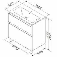 Тумба под раковину AM.PM X-Joy 80 M85AFSX0802WG Белый глянец — фото 12, Тумбы под раковину