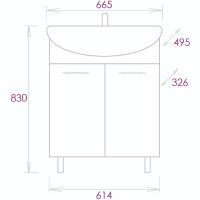 Тумба под раковину Onika Стелла 65 Белая — фото 5, Мебель для ванной