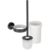 Ершик для унитаза Remer Guest GS66CFP Черный брашированный хром — фото 2, Ершики для унитаза