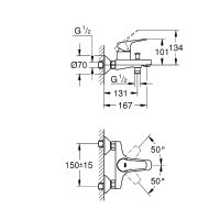 Товар: Смеситель для ванны Grohe Bauflow 23756000 Хром - фото 3 Смеситель для ванны Grohe Bauflow 23756000 Хром — фото 3, Смеситель для ванны