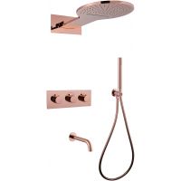 Душевая система Abber Wasser Kreis AF8150RG с термостатом Розовое золото — фото 1, Встраиваемые душевые комплекты