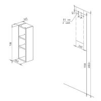 Товар: Подвесной шкаф Бриклаер Кристалл 20 4627125416033 Дуб Бунратти - фото 3 Подвесной шкаф Бриклаер Кристалл 20 4627125416033 Дуб Бунратти — фото 3, Мебель для ванной