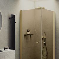 Товар: Душевой уголок Maybah Glass MGY-1297-3 800x800x1980 на монопетлях Золото стекло бронзовое - фото 2 Душевой уголок Maybah Glass MGY-1297-3 800x800x1980 на монопетлях Золото стекло бронзовое — фото 2, Душевые уголки