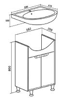 Тумба под раковину Runo Эко 50 00000001142 Белая Лиственница — фото 5, Тумбы под раковину