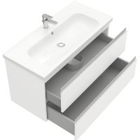 Тумба под раковину Laparet Electra 100 LE-WCAB-100-01 подвесная Белая глянцевая — фото 2, Мебель для ванной