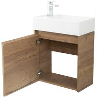 Тумба под раковину BelBagno Kraft Mini 50 L KRAFT MINI-500/260-1A-SO-RT-L подвесная Rovere Tabacco — фото 3, Тумбы под раковину