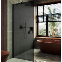 Душевая перегородка Maybah Glass MGD-694-6ш 890x1950 в широком профиле Черный стекло графитовое матовое — фото 1, Душевые перегородки