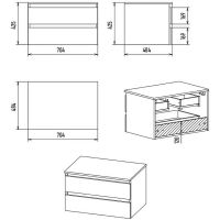Товар: Тумба под раковину Brevita Dakota 70 DAK-09070-19/02-2Я подвесная Черный кварц Дуб Галифакс олово - фото 7 Тумба под раковину Brevita Dakota 70 DAK-09070-19/02-2Я подвесная Черный кварц Дуб Галифакс олово — фото 7, Мебель для ванной