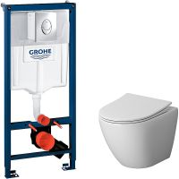 Комплект унитаза Niagara Vista NG-9301 с инсталляцией Grohe Rapid SL 38721001 с сиденьем Микролифт и клавишей смыва Хром — фото 1, Комплекты унитаз + инсталляция