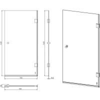 Шторка на ванну STWORKI Ольборг 70 профиль Хром глянцевый стекло прозрачное — фото 9, Шторки для ванной распашные