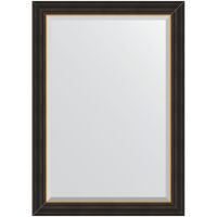 Зеркало Evoform Exclusive 104х74 BY 3926 с фацетом в багетной раме - Черное дерево с золотом 71 мм — фото 1, Мебель для ванной