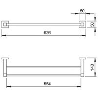 Полотенцедержатель Nofer Barcelona 16902.N двойной Черный — фото 2, Полотенцедержатели