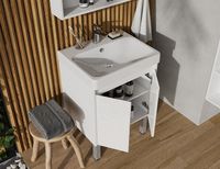 Тумба под раковину Aquaton Сканди Doors 55 1A278801SD010 Белая — фото 7, Тумбы под раковину