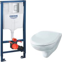 Комплект унитаза Rosa Элеганс Люкс Вн УнБ32 4620008195438 с инсталляцией Grohe Rapid SL 38772001 с сиденьем Микролифт и клавишей смыва Хром — фото 1, Комплекты унитаз + инсталляция