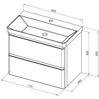 Товар: Тумба под раковину Aquanet Эмбер 80 330467 подвесная Белая матовая - фото 3 Тумба под раковину Aquanet Эмбер 80 330467 подвесная Белая матовая — фото 3, Мебель для ванной
