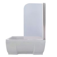 Шторка на ванну River Baikal 75 ПР 10000001616 профиль Матовый хром стекло матовое — фото 2, Шторки для ванной распашные