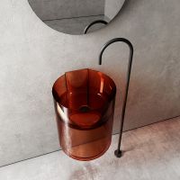 Раковина Abber Kristall 42 AT2704Opal Коричневая — фото 3, Раковины подвесные