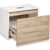 Тумба под раковину Runo Бари 50 00-00001373 подвесная Крафт дуб Белая — фото 6, Тумбы под раковину