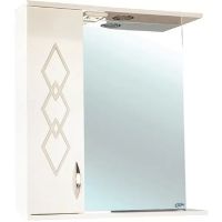 Зеркало со шкафом Bellezza Элеганс 60 L 4618609522074 с подсветкой Бежевое — фото 1, Зеркальные шкафы в ванную