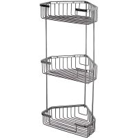 Полка корзина Haiba HB335-2 угловая Хром — фото 1, Полки для ванной и душа