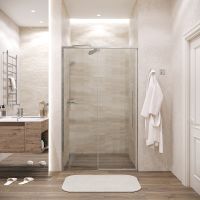 Душевая дверь Grossman Galaxy 130 100.K33.01.130.10.02 профиль Хром стекло шиншилла — фото 7, Раздвижные душевые двери