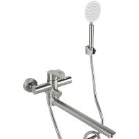 Смеситель для ванны Frap H801 F22801 универсальный Сатин — фото 1, Смеситель для ванны