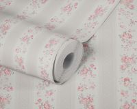 Обои AS Creation Maison Charme 39069-4 Винил на флизелине (0,53*10,05) Белый/Бежевый/Розовый, Полоса/Цветы — фото 4, Обои для стен